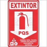 Extintor - PQS - A - B - C - madeira,papel,tecidos,liquídos inflamáveis e equipamentos elétricos